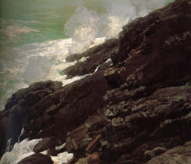 Winslow Homer Coastal cliffs France oil painting art
